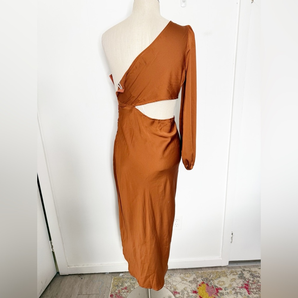 Hello Molly Classy Girl Midi Dress Rust‎ Tan Size US 6 - Picture 4 of 9